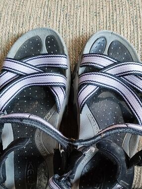 Keen Black Sandals with Light Purple Straps